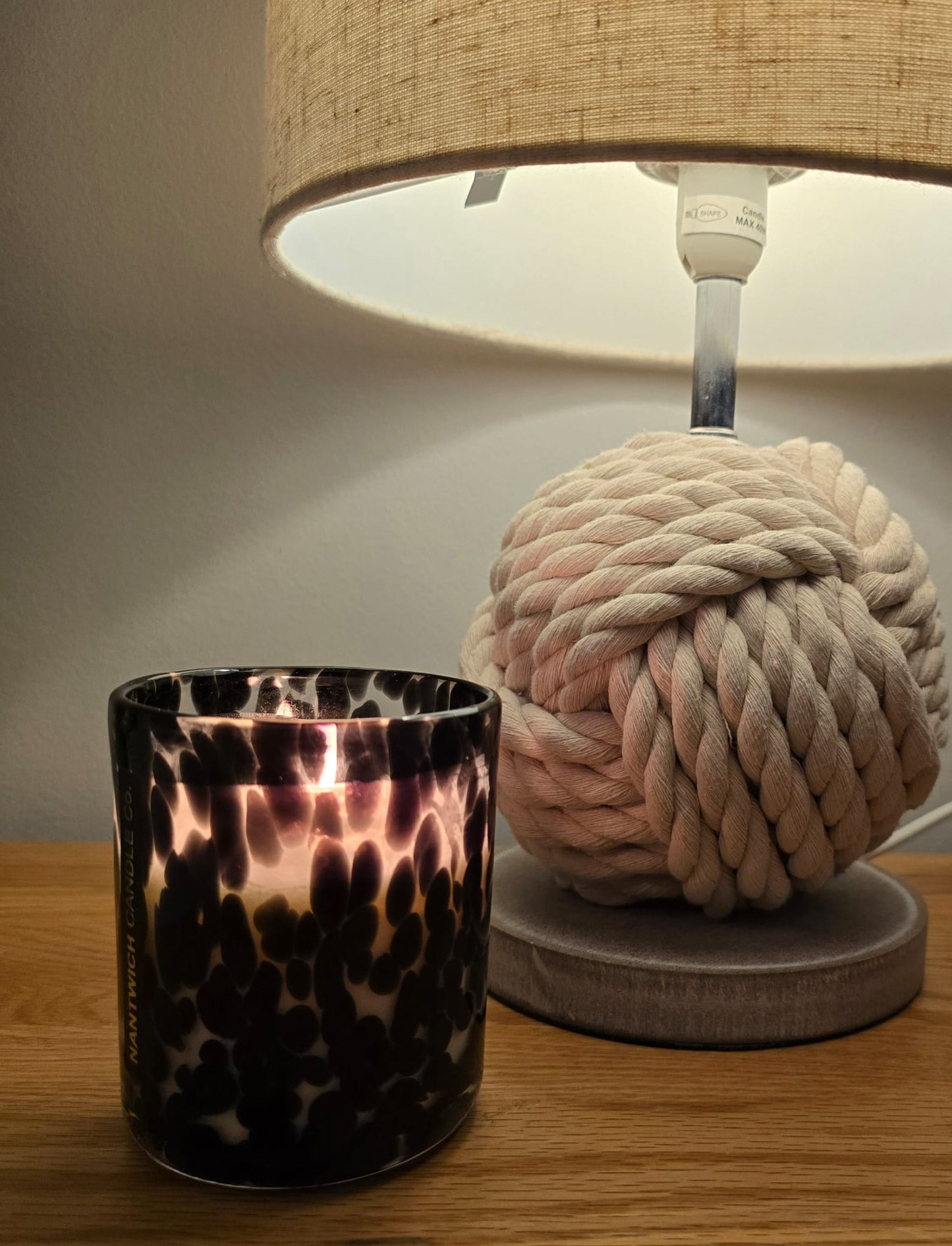 Dalmation Print Glass Candle