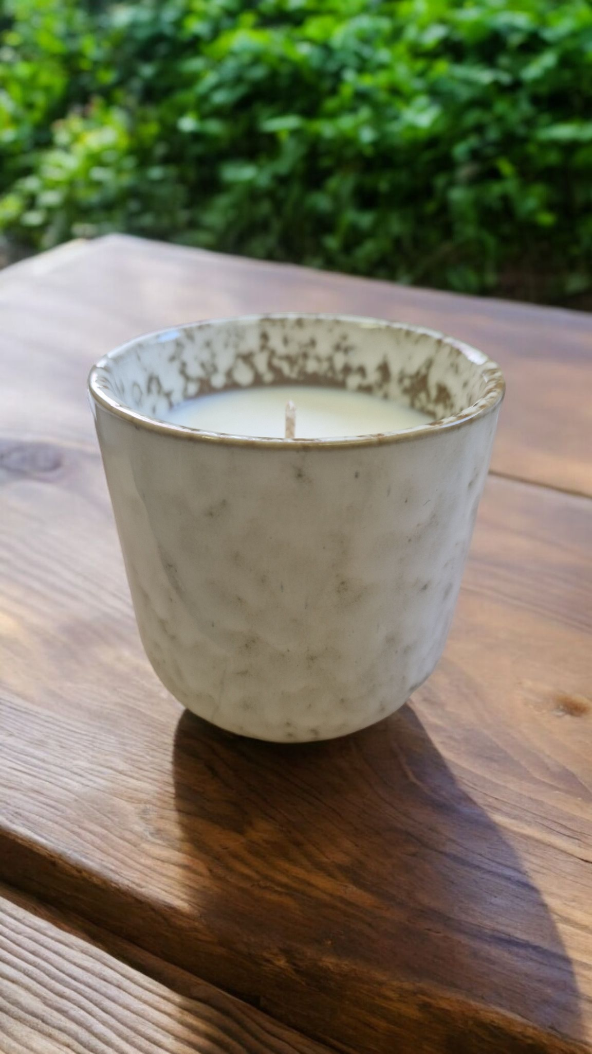 Natural Fleck Ceramic Candle
