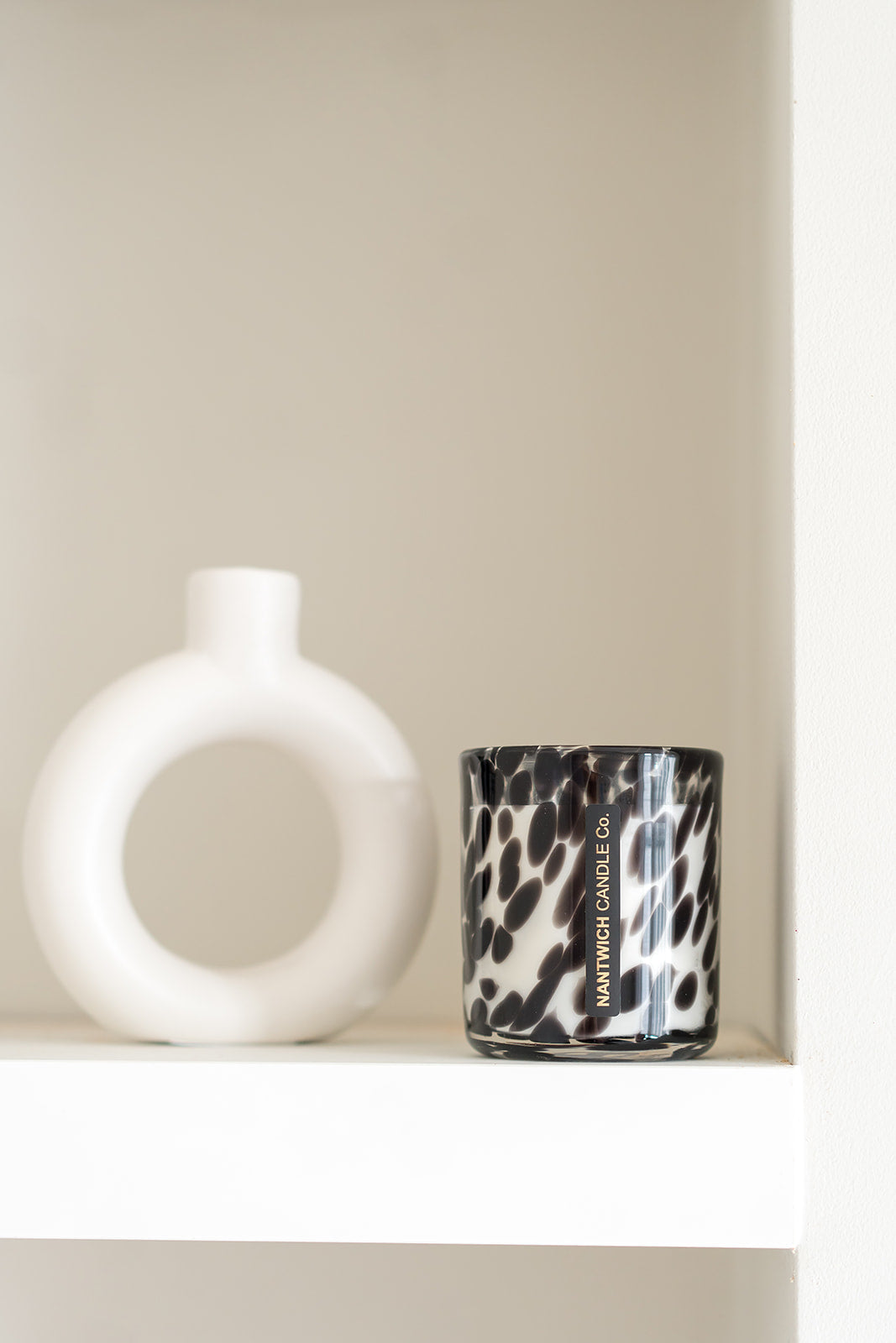 Dalmation Print Glass Candle