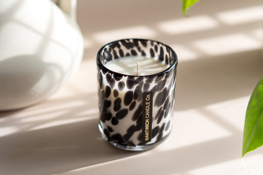 Dalmation Print Glass Candle
