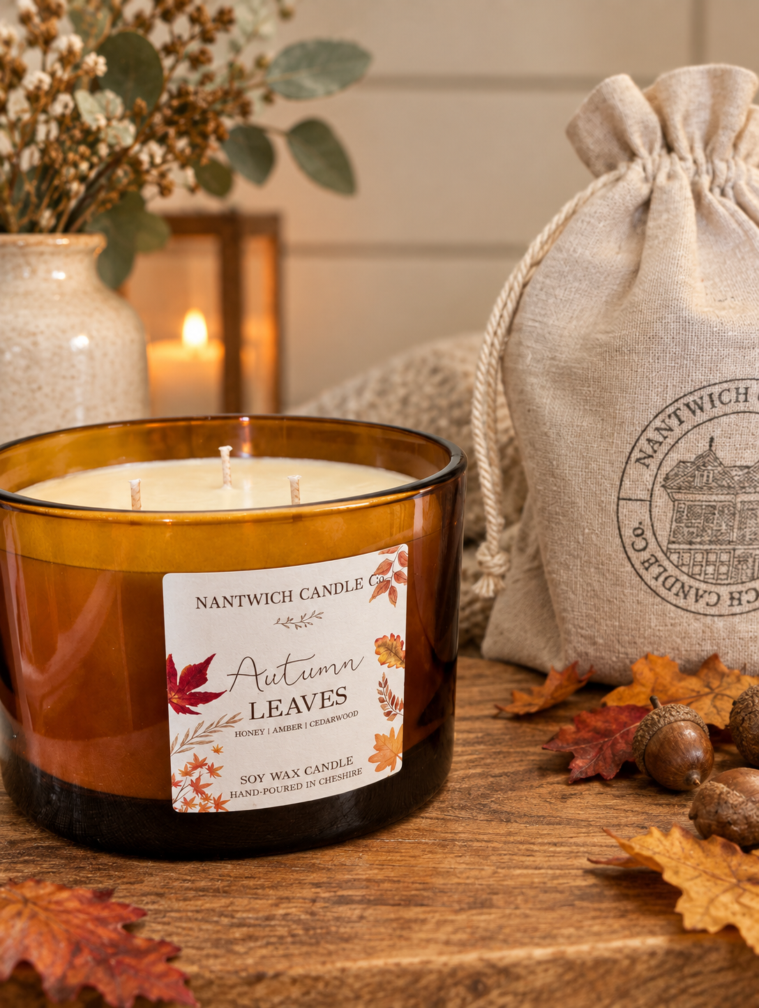 Amber Triple Wick Scented Candle
