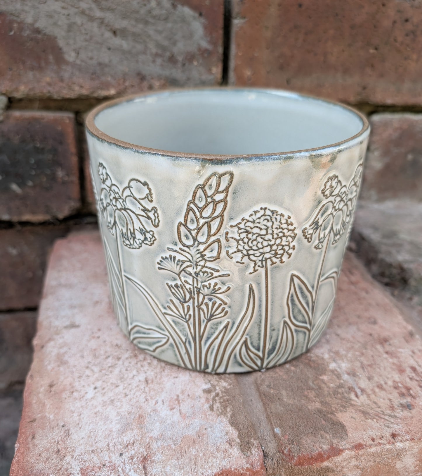 Flower Design Ceramic Planter