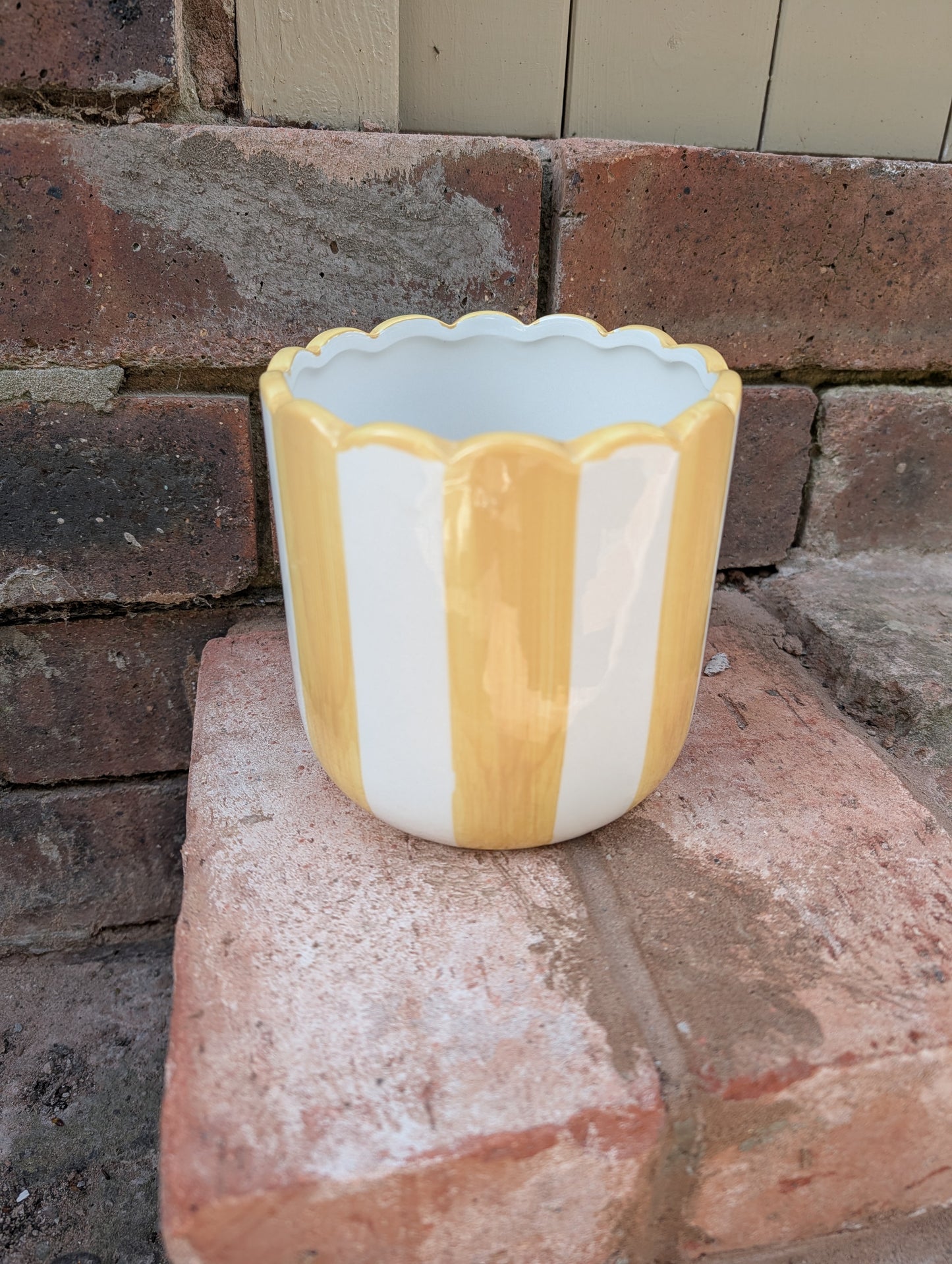 Candy Striped Ceramic Planter